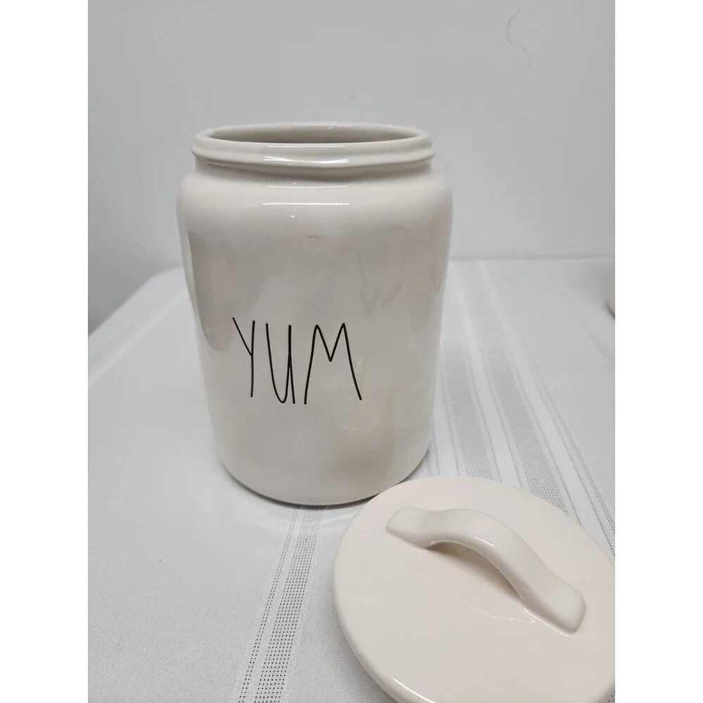 Rae Dunn Artisan Collection By Magenta 8 Inch Long Letter YUM Cannister NWOT